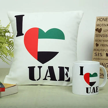 Love for Dubai, Combo, Personalized, Mug, Cushion, Set